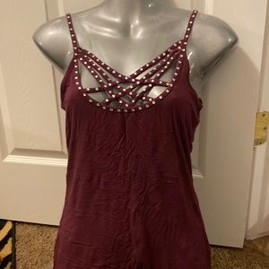 BKE rhinestone strappy tank top